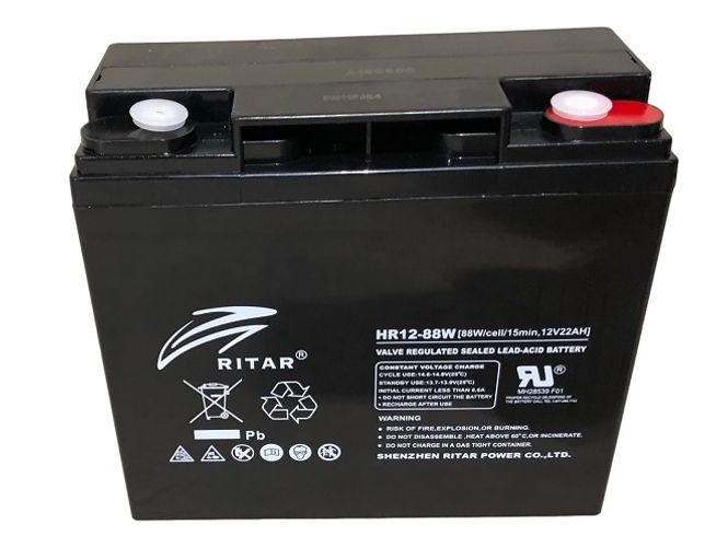 Bilde av RITAR High Rate AGM Batteri 12V 22AH ...